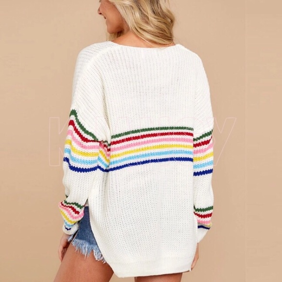 Multicolor Stripe Sweater Top - Picture 5 of 8